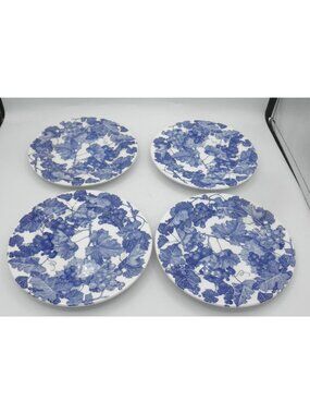 Furio Blue Grapes And Leaves Salad Plates Set of 4 ITALY Quadrifoglio